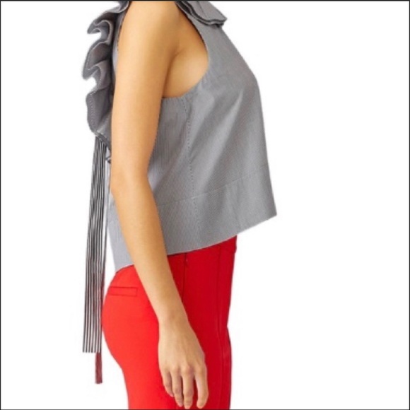 Tibi Striped Ruffle Top - Picture 3 of 8